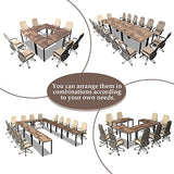 Bonzy Home Conference Tables 9ft Office Computer Desk for Meeting Room Study Writing Printer Podcast Table for 4-8 People Rustic Brown 2PCS 110.2"x23.6"x29.5" Bonzy Home