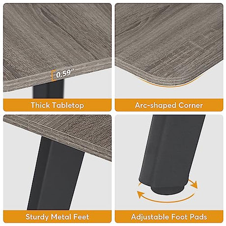 LITTLE TREE 6 FT Conference Room Table, 70.86L x 35.43W x 29.52H Inches Boat Shaped Meeting Seminar Boardroom Table. Gray LITTLE TREE