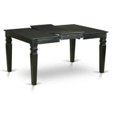 East West Furniture WEDA7-BLK-32 7 Piece Dining Set Includes a Rectangle Kitchen Table with Butterfly Leaf and 6 Upholstered Chairs, Black East West Furniture