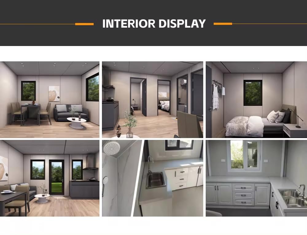 20/30/40 FT Luxury Prefab Mobile Home, 4 Bedrooms, 1 Bathroom, Expandable Container Homes (30FT w/Solar) - WoodArtSupply