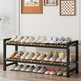 Shoe Rack Organizer for Small Spaces 2Tier Long Narrow Shoe Stand, Closet Shoe Rack, Small Shoe Shelf for Closet Entryway Corner Garage and Bedroom Front Door - Shoe Storage Combining Wood and Metal ZHUTIANXIA