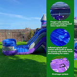 XJUMP Purplish Castle Commercial Grade Premium Marble Color Lightweight Bounce House Water Slide Detachable Pool for Kids and Adults with Blower Basketball Hoop Wet Dry Combo Outdoor Indoor XJUMP