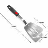 Stainless Steel Spatula Turner, Metal Spatula for Kitchen Use,VOVOLY Heavy Duty Cooking Spatula, Wide Blade with Beveled Edge and Heat Resistant Silicone Handle, Dishwasher Safe Vovoly