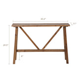 Wnutrees 43" Farmhouse Solid Wood Console Tables, Rustic Hallway Table, Solid Firwood Sofa Table for Entryway, Living Room, Easy Assembly, Natural Wnutrees