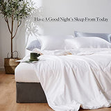 Mommesilk Silk Comforter Full Summer Lightweight Pure Natural Silk Duvet Insert Cotton Cover Quilt White 76"x87", Net Net Filling Weight 0.5kg Mommesilk