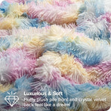 Bare Home Shaggy Fleece Duvet Cover Full Size - Boho Plush Duvet Cover - Super Soft & Luxury - Hidden Zipper Closure - All Season Bedding (Full, Multi Tie-Dye) Bare Home