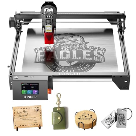 LONGER Ray5 10000mW Class 4 Laser Engraver, DIY Laser Cutter Engraving Machine with 3.5" Touch Screen, 15.75"x15.75" Engraving Area, 0.08mm Laser Spot, for Wood, Metal, Acrylic, Glass Longer