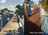 Seal-Once Nano+Poly Penetrating Wood Sealer with Polyurethane - Premium Waterproof Sealant -1 Gallon & Brown Seal-Once