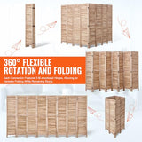 VEVOR Wood Room Divider, 8 Panel Wood Folding Privacy Screen, 66.9 Inches Tall Indoor Louvered Partition Divider, Portable Decoration Screen, for Room Separation, Home, Office, Restaurant & Bedroom VEVOR