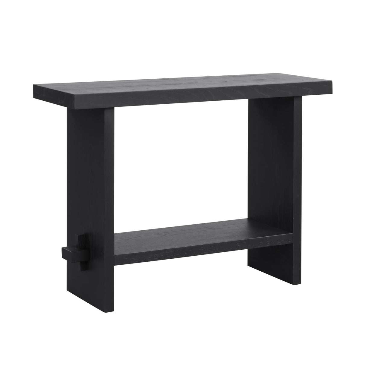 Nathan James Virgo Wood Accent Storage Console Sofa Table, for Entryway, Hallway or Living Room, Reclaimed Black Oak Nathan James