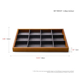 Oirlv 12 Grids Wood Jewelry Organizer Tray Stackable Jewelry Drawer Tray Bracelet/Watch Showcase Display Storage(Grey) Oirlv