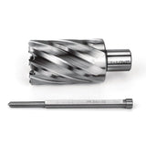 OSCARBIDE Annular Cutter 1-1/2 inch Cutting Diameter 2 inch Depth of Cut,3/4 inch Weldon Shank 2 Flat Mag Drill Bit with Pilot Pin for Magnetic Drill Press,1 Piece OSCARBIDE