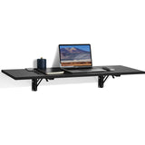 Zytty Folding Wall Desk, Wall Desk Fold Down Wall Mounted Desk for Small Space, Floating Desk, Black, 35.4 x 15.8 inch Zytty
