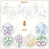 BEUNITONE Abstract Animal Embroidery Kit, 6PC Modern Line Art Needlepoint Kits with Hoops, Instructions, Threads, DIY Craft for Adults Beginners, Home Decor, Hand Embroidery Patterns for Gifts