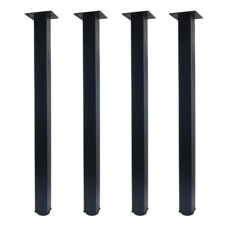 QLLY 28 inch Adjustable Metal Furniture Legs, Square Office Table Furniture Leg, Set of 4 (Black) QLLY