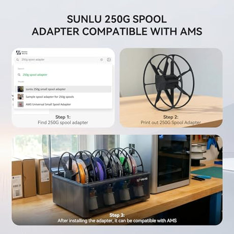 SUNLU PLA Filament 1.75mm Bundle, 3D Printer Filament Bundle 250g, 8 Rolls, 2kg Total, Black+White+Grey+Transparent+Red+Klein Blue+Sunny Orange+Green SUNLU