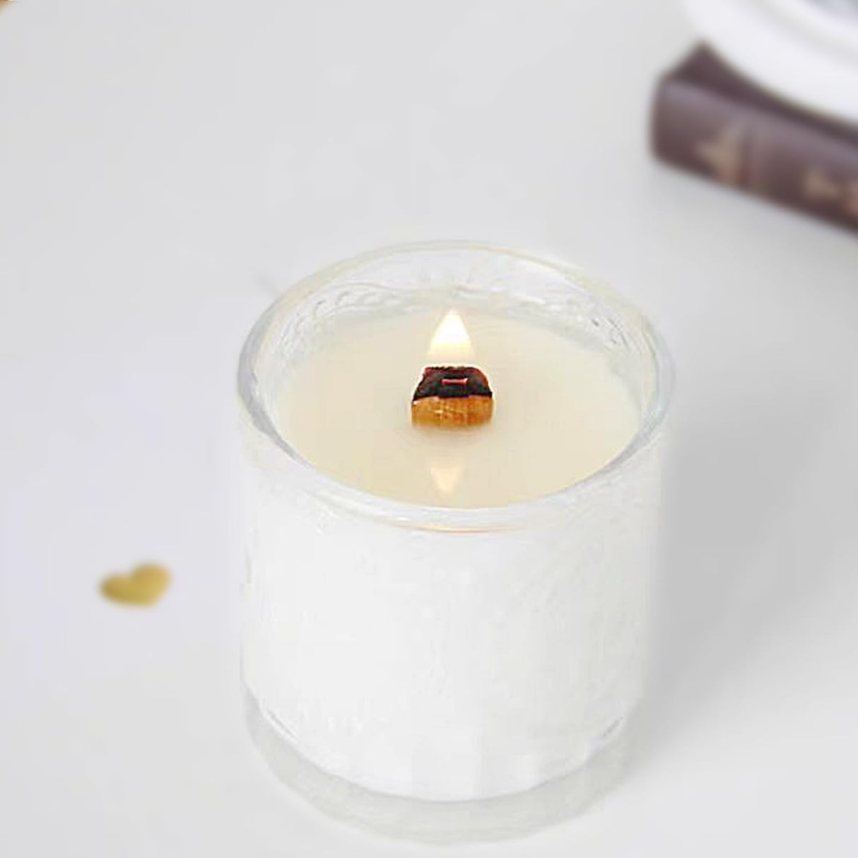 Litoexpe Wooden Candle Wicks 100 Pcs, 5.1 X 0.5 Inch Wood Wicks for Candle Making, Naturally Smokeless Wooden Candle Wicks Candle Coreswith Wick Clips Holders with Metal Base 50 Sets Litoexpe