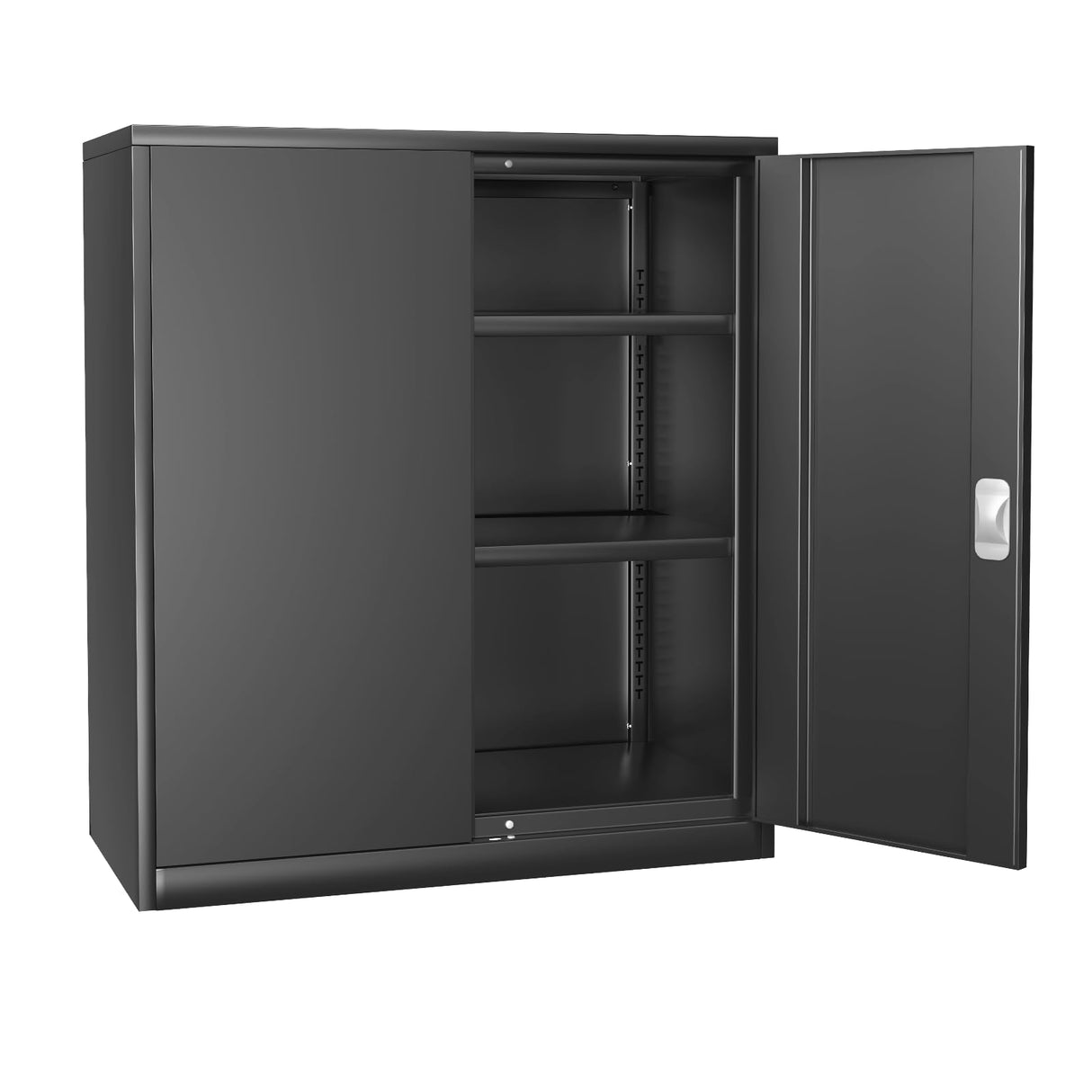 Athena Collection Metal Storage Cabinet with Doors and Shelves, 36" Garage Storage Cabinet with Lock for File, Home, Office, School, Garage, Black Athena Collection