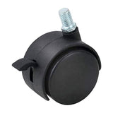 HOWDIA 4 Pack 1.5 Inch Nylon Plastic Replacement Caster Wheels for Cart, Swivel Furniture Wheels Floor Protecting Office Chair Casters Threaded Stem with Brake Black HOWDIA