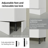 Madesa Heavy-Duty Garage and Utility Room Base Storage Cabinet with 2 Doors and 3 Drawers Storage Shelves 47 Inch Wooden Organization Unit - White Madesa