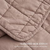 EVERGRACEHOME 100% Cotton Box Stitch Quilt Bedding Set King Size 3 Pieces, Garment-Washed Lightweight Soft Cozy Coverlet, Oversized Quilted Bedspread Sets with 2 Shams for All Season, Clay EVERGRACEHOME