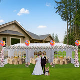 10' x 30' White Gazebo Canopy Tent with 5 Removable Sidewalls, Outdoor Patio Gazebo Tent with Transparent Windows, Ideal for Parties, Weddings, Birthdays, Events, Gatherings, Backyard Usnipoya