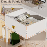 DAOUTIME White Computer Desk, 36 Inch Small Desk with Drawers, Home Office Desk with Storage Shelves for Bedroom, Living Room, Dorm, Vanity Desk for Small Spaces, White DAOUTIME