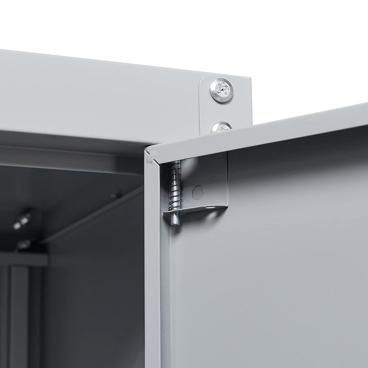 CNANXU Metal Garage Storage Cabinet - 72" Locking Metal Storage Cabinet with 2 Doors and Adjustable Shelves & Locking Doors - Garage Cabinets for Tool Storage - Grey CNANXU