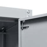 CNANXU Metal Garage Storage Cabinet - 72" Locking Metal Storage Cabinet with 2 Doors and Adjustable Shelves & Locking Doors - Garage Cabinets for Tool Storage - Grey CNANXU