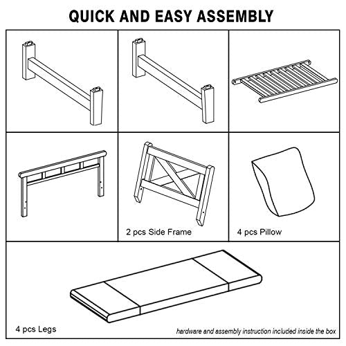 Cambridge Casual West Lake Mahogany Outdoor Convertible Sofa Daybed, Weathered Gray/Oyster Cushion Cambridge Casual