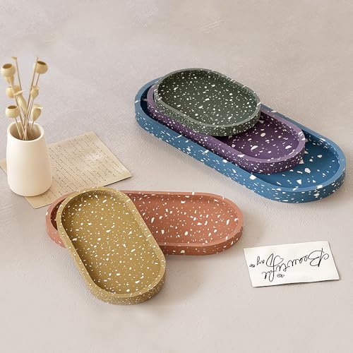 RESINWORLD Set of 5 Sizes Oval Tray Mold, Jewelry Holder Resin Mold Silicone, Storage Silicone Molds for Resin, Clay, Gypsum ResinWorld