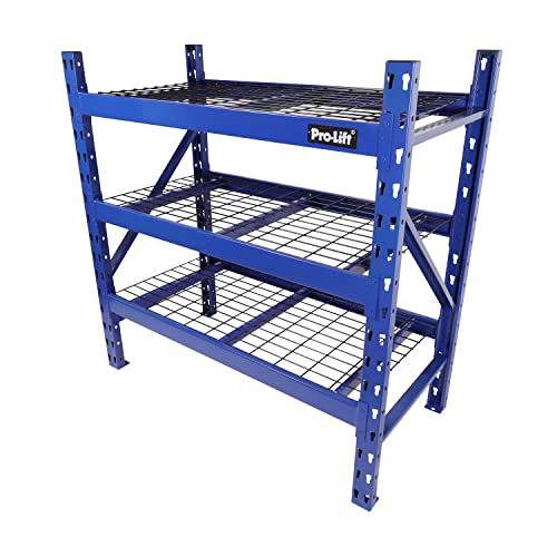 Pro-LifT Garage Storage Shelves - Heavy Duty 3-Tier Adjustable Metal Wire Shelving Units with 3000 lbs Total Capacity for Garage Basement Racking Organization - 48" H X 48" W X 24" D Pro-LifT