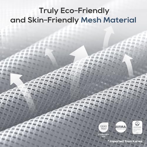 COLAMY Ergonomic Mesh Office Chair, High Back Desk Chair with Footrest, Adjustable Headrest and 3D Arms, Fixed Tilt Lock, Lumbar Support, Breathable Mesh Computer Chair for Home Office,Grey COLAMY