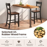 Giantex Farmhouse Wooden Bar Stools Set of 4 - 24.5" Counter Height Dining Chairs in Black Giantex