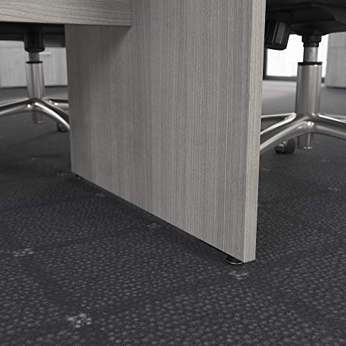 Bush Business Furniture Conference Table for 6-8 People with Wood Base | Boat Shaped 8 Foot Desk for Office Boardrooms and Training Rooms, 96W x 42D, Platinum Gray Bush Business Furniture