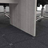 Bush Business Furniture Conference Table for 6-8 People with Wood Base | Boat Shaped 8 Foot Desk for Office Boardrooms and Training Rooms, 96W x 42D, Platinum Gray Bush Business Furniture