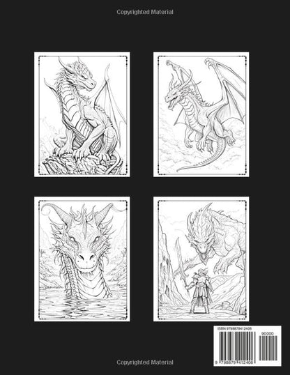 Dragons Coloring Book: Adult and Teen magical coloring book of mythical dragons with 50 beautiful large illustrations perfect for stress relief and relaxation