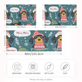 Bokkoy Soft and Silky Satin Pillow Case with Cute Cartoon Dachshunds Wrinkle Resistance for Standard, Queen, and King Sizes - Single Pack Sales Bokkoy