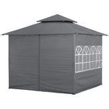 ABCCANOPY 10x12 Outdoor Gazebo - Patio Screened Gazebo with Curtains and Windows for Deck, Lawn and Backyard (Dark Gray) ABCCANOPY