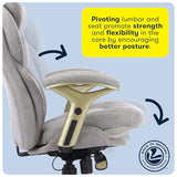 Serta Ergonomic Executive Office Chair Motion Technology Adjustable Mid Back Design with Lumbar Support, Light Gray Fabric Serta