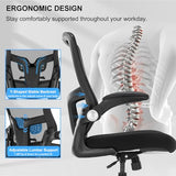 Bondesin Drafting Chair, Ergonomic Tall Office Chair with Lumbar Support Standing Desk Stool with Flip-up Armrests Comfy High Office Desk Chair with Adjustable Foot Ring for Counter Height Desk, Black Bondesin
