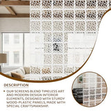 24 Pcs PVC Hanging Room Divider,Flower Carving Pattern Panels,Decorative Wall Screen Panel, Room Divider Partitions Panel Screen for Decorating Bedroom Dining Kitchen Office Studio 29 * 29cm PICKUTS
