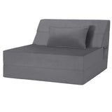 Youtanic 5 in 1 Folding Sofa Bed, Twin Size Convertible Sleeper Chair with Pillow, Memory Foam Futon Couch, Velvet Fabric Washable Mattress for Living Room, Dorm, Guest, Office, Apartment, Dark Gray Youtanic