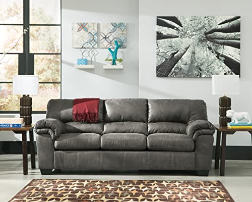 Signature Design by Ashley Bladen Faux Leather Sofa, Gray Signature Design by Ashley
