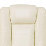 Leather Reclining Sofa with LED,Power Recliner Sectional Couch for Living Room,Reclining Couches with Read Light/Charging/Hide-Away Storage (Cream-White, Sectional) Pon Living Furniture Inc