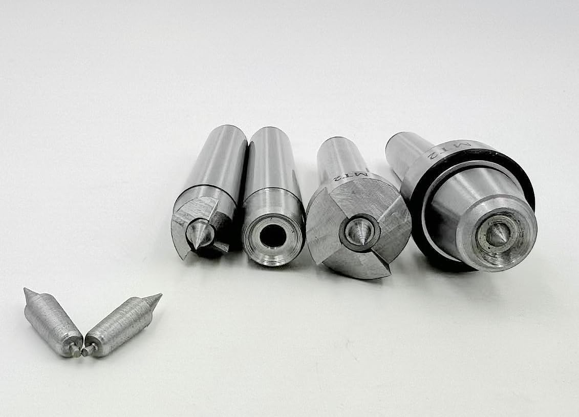 Live Center Wood Lathe Drive Spur Cup 4pcs Set with 2Pcs Extra Replacement Tips with Good Quality Wooden Box (MT2) SP1stopmall