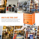 DNA MOTORING 3-Drawers Utility Rolling Tool Chest Cabinet with Wheels, Heavy Duty Industrial Service Cart Keyed Locking System, for Garage Warehouse Workshop, Orange, TOOLS-00400 DNA MOTORING