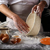 (10 x 6 x 3.5 inch) Oval Bread Banneton Proofing Basket & Liner SUGUS HOUSE Brotform Dough Rising Rattan Handmade rattan bowl - Perfect For Artisan SUGUS HOUSE
