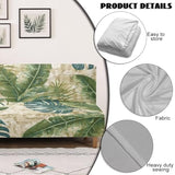 Xsehusvy Tropical Leaf Armless Futon Slipcover with Elastic Bands, Anti-Slip Sofa Bed Couch Covers Water Resistant Furniture Protector Home Living Room Decor Xsehusvy