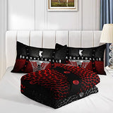 Axolotl Basketball Bedding Set for Boys Kids Teens,Soft Microfiber Black and Red Sports Theme Basketball Bedding Sets Full Size with 1 Comforter and 2 Pillowcases All Season Axolotl